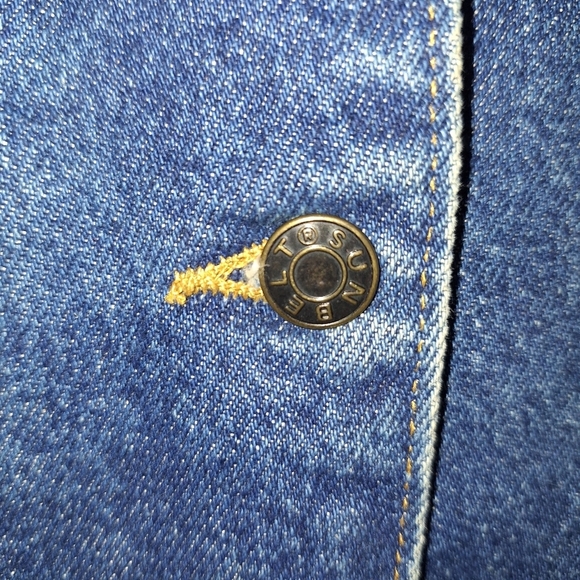 Vtg Sun Belt Denim Collared Hand Painted Women's  L Made in USA One Button - Picture 5 of 10